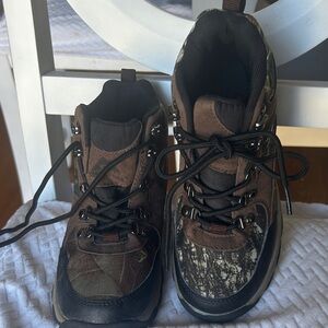 Ozark Trail Kids Brown Black Camouflage Hiking Boots